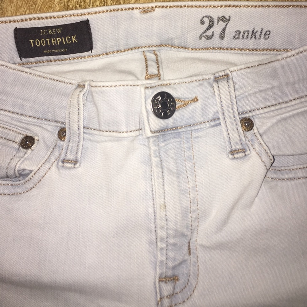 JCREW Light Wash Stretch Ankle Toothpick Jeans, A7318, Size: 27 (SALE)